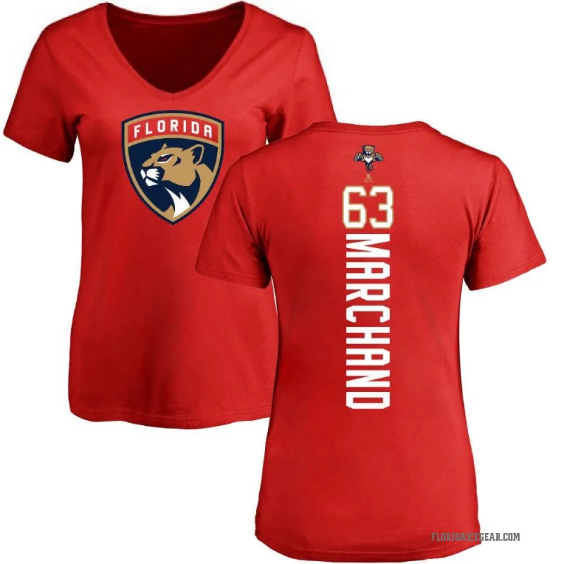 Brad Marchand Women's Red Florida Panthers Backer T-Shirt -