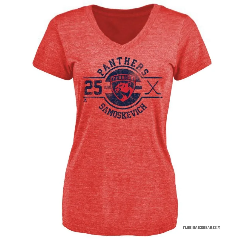 Mackie Samoskevich Women's Red Florida Panthers Insignia T-Shirt -