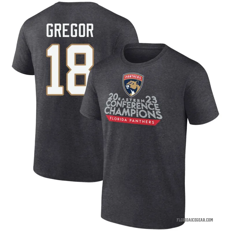 Noah Gregor Youth Charcoal Florida Panthers Heather 2023 Eastern Conference Champions T-Shirt