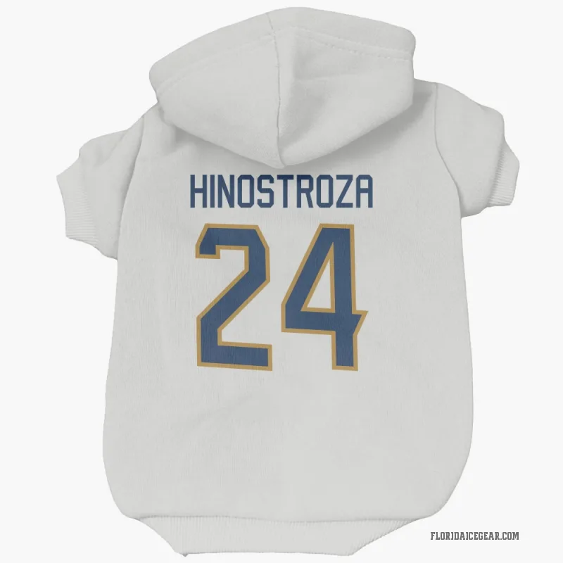 Vinnie Hinostroza  White Florida Panthers  Cat & Dog Pet Hoodie